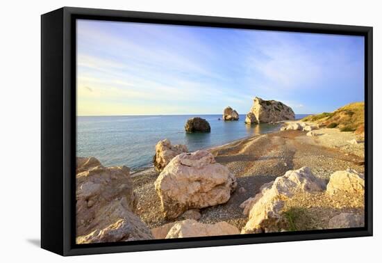 Aphrodites Rock, Paphos, Cyprus, Eastern Mediterranean Sea, Europe-Neil Farrin-Framed Premier Image Canvas