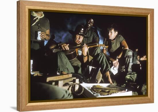 APOCALYPSE NOW, 1979 directed by FRANCIS FORD COPPOLA Robert Duvall and Martin Sheen (photo)-null-Framed Stretched Canvas