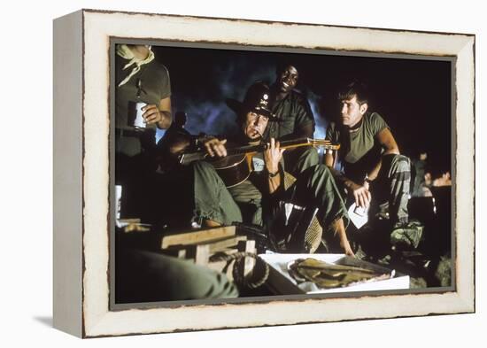 APOCALYPSE NOW, 1979 directed by FRANCIS FORD COPPOLA Robert Duvall and Martin Sheen (photo)-null-Framed Stretched Canvas