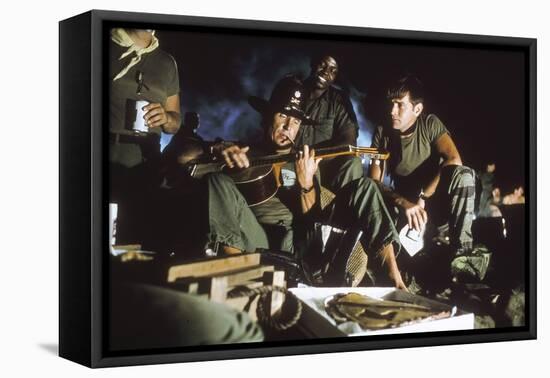 APOCALYPSE NOW, 1979 directed by FRANCIS FORD COPPOLA Robert Duvall and Martin Sheen (photo)-null-Framed Stretched Canvas