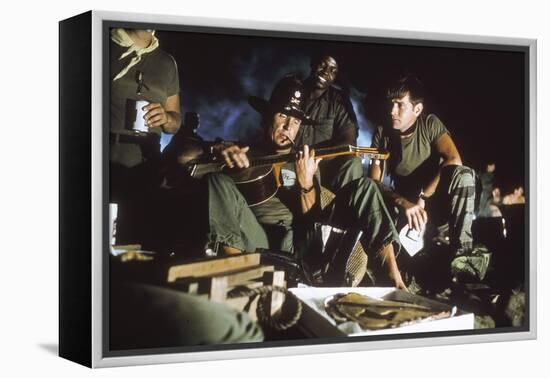 APOCALYPSE NOW, 1979 directed by FRANCIS FORD COPPOLA Robert Duvall and Martin Sheen (photo)-null-Framed Stretched Canvas