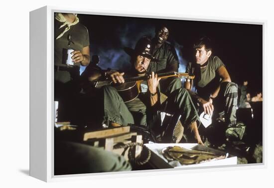 APOCALYPSE NOW, 1979 directed by FRANCIS FORD COPPOLA Robert Duvall and Martin Sheen (photo)-null-Framed Stretched Canvas