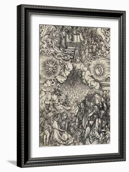 Apocalypse selon Saint Jean - L'ouverture des 5e et 6e sceaux-Albrecht Dürer-Framed Giclee Print