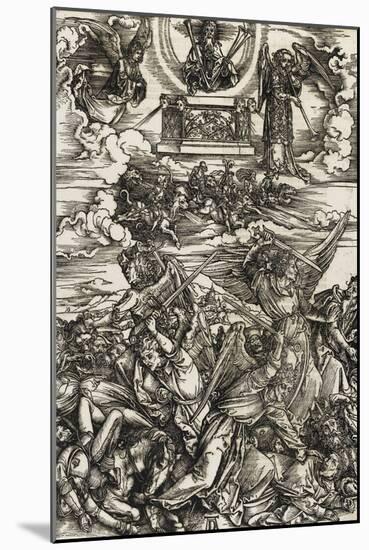 Apocalypse selon Saint Jean -  Le combat des anges-Albrecht Dürer-Mounted Giclee Print