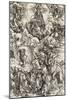 Apocalypse selon Saint Jean - Le monstre de sept têtes et la bête à cornes-Albrecht Dürer-Mounted Giclee Print