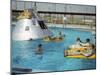 Apollo 1 Astronauts Working by the Pool-null-Mounted Photographic Print