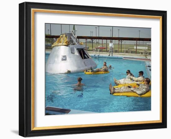 Apollo 1 Astronauts Working by the Pool--Framed Photographic Print