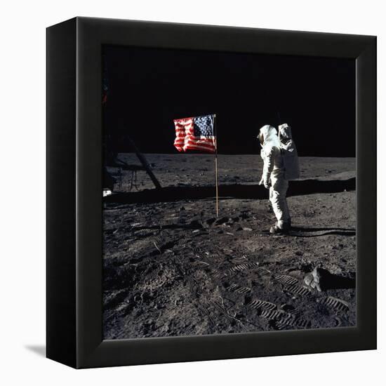 Apollo 11 Astronaut Buzz Aldrin During the First Lunar Landing, July 20, 1969-null-Framed Stretched Canvas