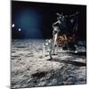 Apollo 11 Astronaut Buzz Aldrin Unfurling "Solar Wind Sheet"-null-Mounted Photographic Print