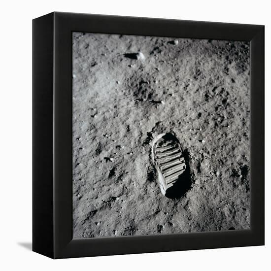 Apollo 11 Boot Print on the Moon. July 20, 1969-null-Framed Stretched Canvas