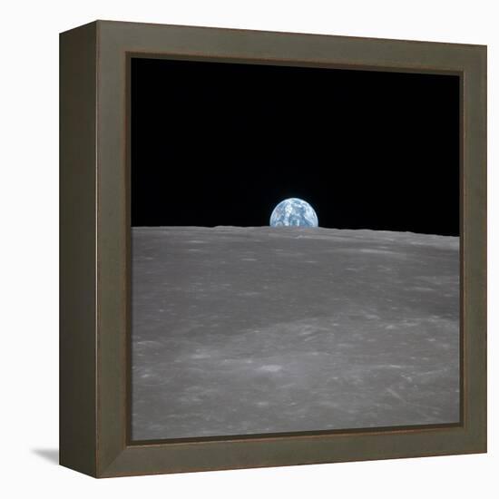 Apollo 11 Earth Rise over the Moon, July 20, 1969-null-Framed Stretched Canvas