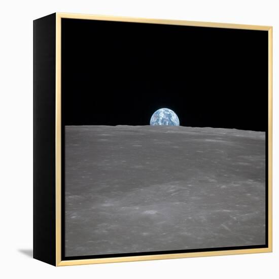 Apollo 11 Earth Rise over the Moon, July 20, 1969-null-Framed Stretched Canvas