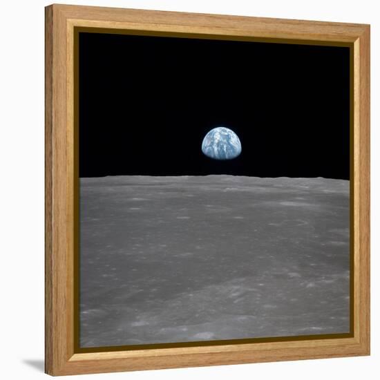 Apollo 11 Earth Rise over the Moon, July 20, 1969-null-Framed Stretched Canvas