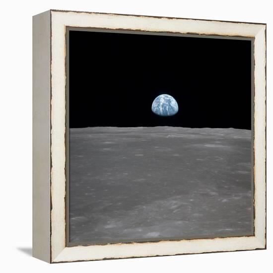 Apollo 11 Earth Rise over the Moon, July 20, 1969-null-Framed Stretched Canvas