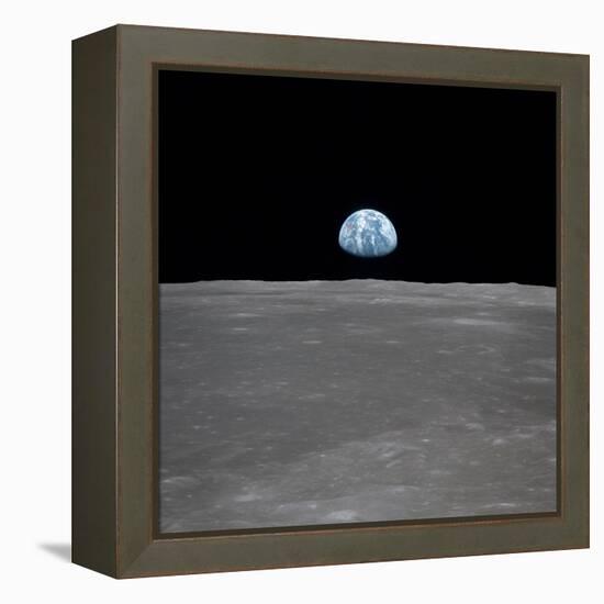 Apollo 11 Earth Rise over the Moon, July 20, 1969-null-Framed Stretched Canvas