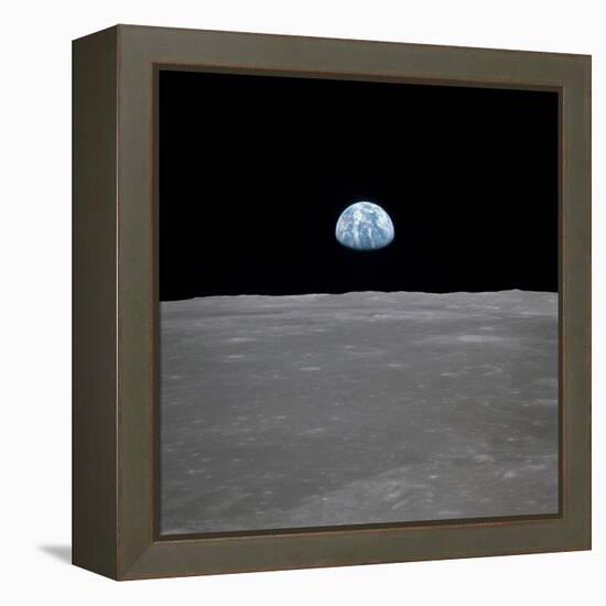 Apollo 11 Earth Rise over the Moon, July 20, 1969-null-Framed Stretched Canvas