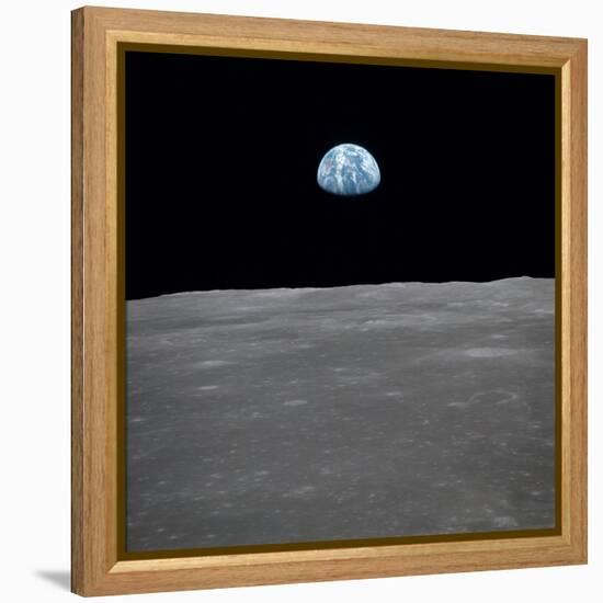 Apollo 11 Earth Rise over the Moon, July 20, 1969-null-Framed Stretched Canvas