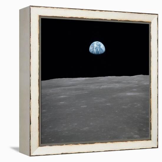 Apollo 11 Earth Rise over the Moon, July 20, 1969-null-Framed Stretched Canvas