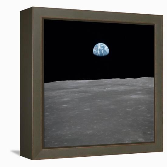 Apollo 11 Earth Rise over the Moon, July 20, 1969-null-Framed Stretched Canvas