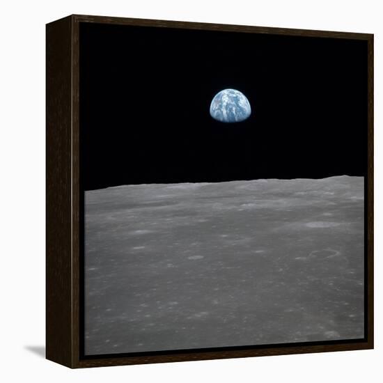 Apollo 11 Earth Rise over the Moon, July 20, 1969-null-Framed Stretched Canvas