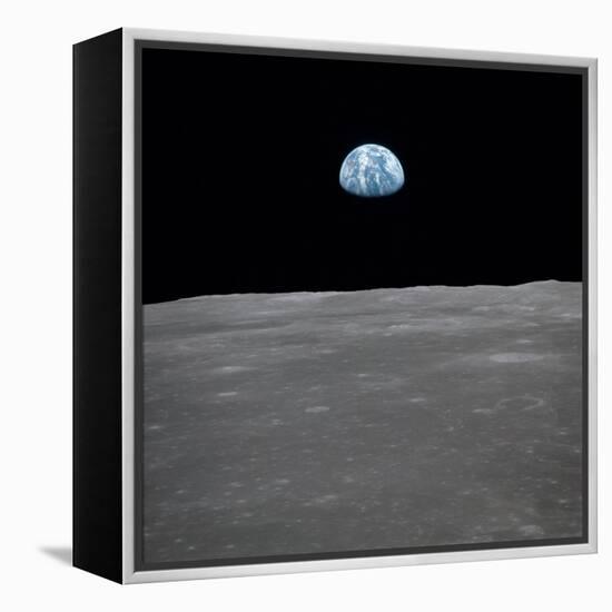 Apollo 11 Earth Rise over the Moon, July 20, 1969-null-Framed Stretched Canvas