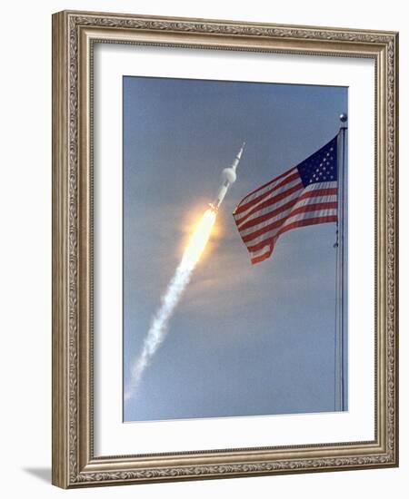 Apollo 11 Launch Photograph - Cape Canaveral, FL-Lantern Press-Framed Art Print