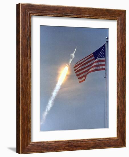 Apollo 11 Launch Photograph - Cape Canaveral, FL-Lantern Press-Framed Art Print