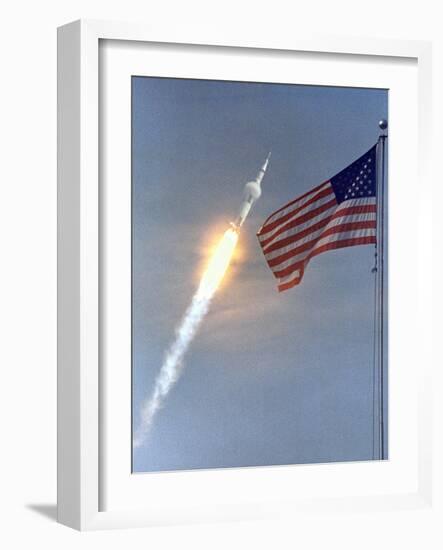 Apollo 11 Launch Photograph - Cape Canaveral, FL-Lantern Press-Framed Art Print