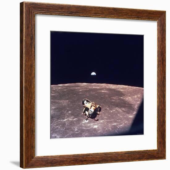 Apollo 11 Lunar Module Ascent Stage From Command Service Module During Lunar Orbit-null-Framed Premium Photographic Print