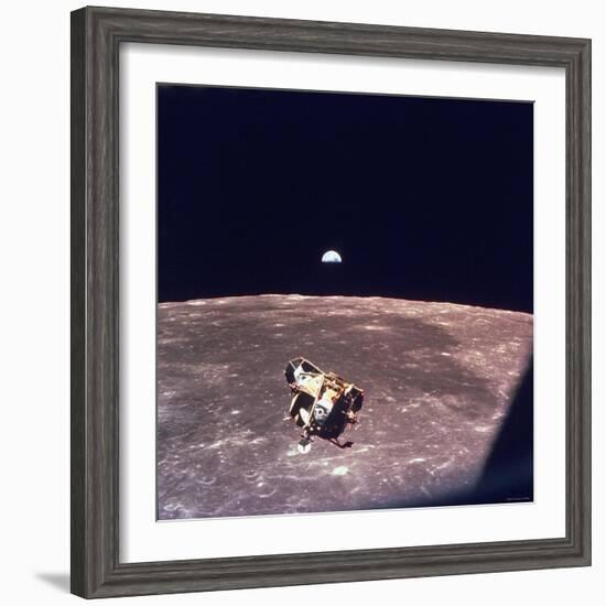 Apollo 11 Lunar Module Ascent Stage From Command Service Module During Lunar Orbit--Framed Photographic Print