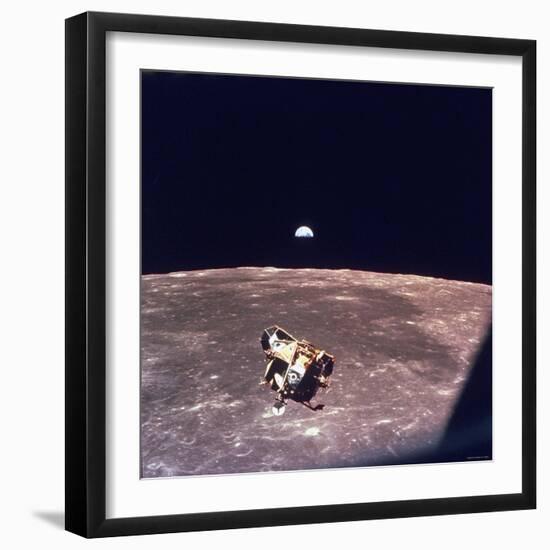 Apollo 11 Lunar Module Ascent Stage From Command Service Module During Lunar Orbit-null-Framed Photographic Print