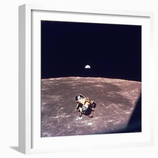 Apollo 11 Lunar Module Ascent Stage From Command Service Module During Lunar Orbit-null-Framed Photographic Print