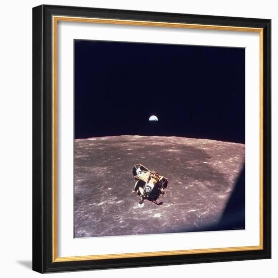 Apollo 11 Lunar Module Ascent Stage From Command Service Module During Lunar Orbit-null-Framed Photographic Print