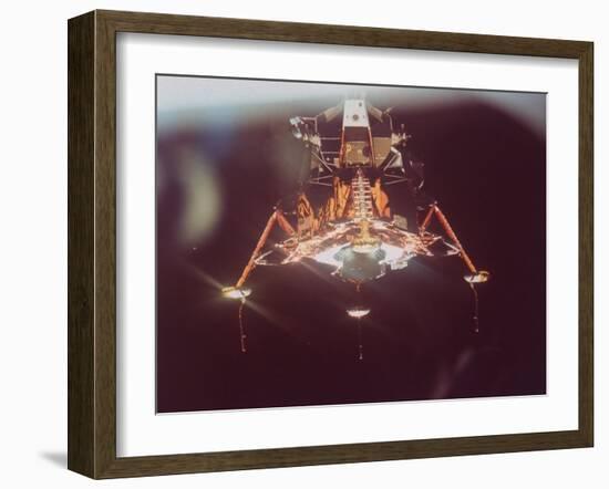 Apollo 11 Lunar Module in Landing Configuration, as Viewed from Command and Service Module-null-Framed Photographic Print