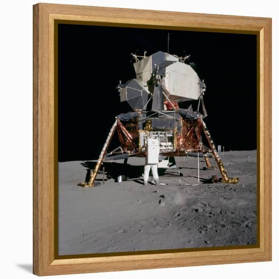 Apollo 11 Lunar Module on the Moon's Surface, July 20, 1969-null-Framed Stretched Canvas