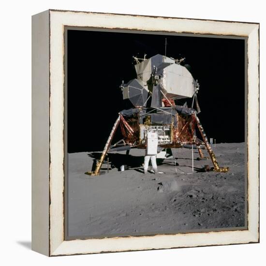 Apollo 11 Lunar Module on the Moon's Surface, July 20, 1969-null-Framed Stretched Canvas