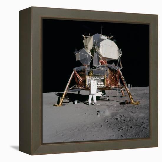 Apollo 11 Lunar Module on the Moon's Surface, July 20, 1969-null-Framed Stretched Canvas