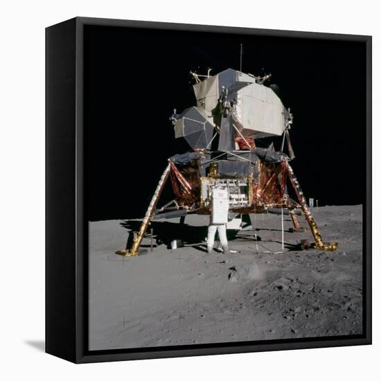 Apollo 11 Lunar Module on the Moon's Surface, July 20, 1969-null-Framed Stretched Canvas