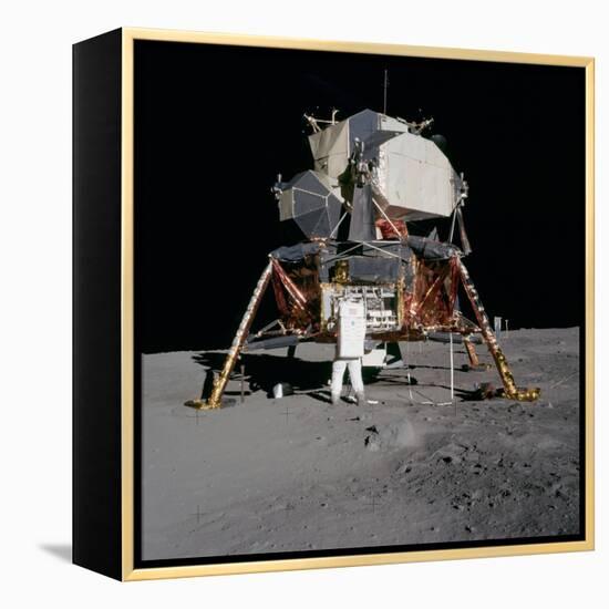 Apollo 11 Lunar Module on the Moon's Surface, July 20, 1969-null-Framed Stretched Canvas