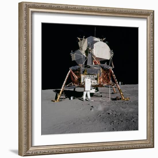 Apollo 11 Lunar Module on the Moon's Surface, July 20, 1969-null-Framed Photo