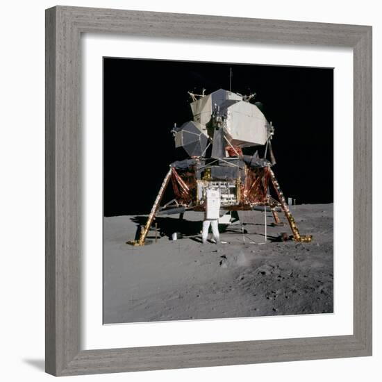 Apollo 11 Lunar Module on the Moon's Surface, July 20, 1969-null-Framed Photo