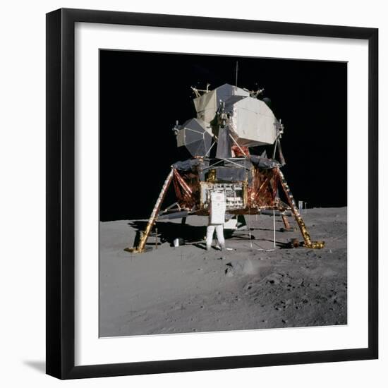 Apollo 11 Lunar Module on the Moon's Surface, July 20, 1969-null-Framed Photo