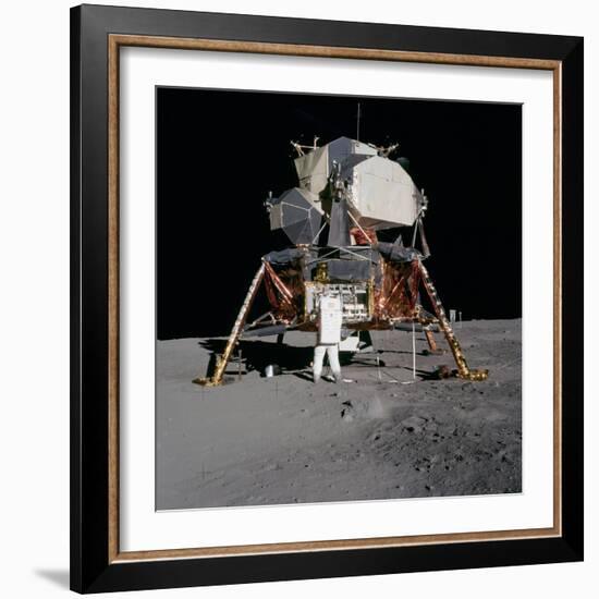 Apollo 11 Lunar Module on the Moon's Surface, July 20, 1969-null-Framed Photo