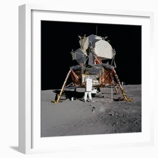 Apollo 11 Lunar Module on the Moon's Surface, July 20, 1969-null-Framed Photo