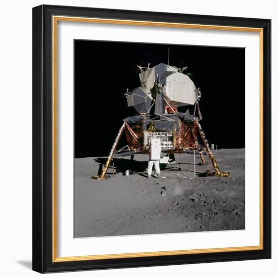 Apollo 11 Lunar Module on the Moon's Surface, July 20, 1969-null-Framed Photo