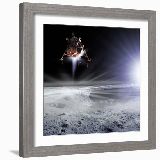 Apollo 11 Moon Landing, Computer Artwork-Detlev Van Ravenswaay-Framed Premium Photographic Print