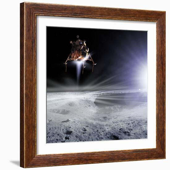 Apollo 11 Moon Landing, Computer Artwork-Detlev Van Ravenswaay-Framed Premium Photographic Print