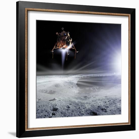 Apollo 11 Moon Landing, Computer Artwork-Detlev Van Ravenswaay-Framed Premium Photographic Print