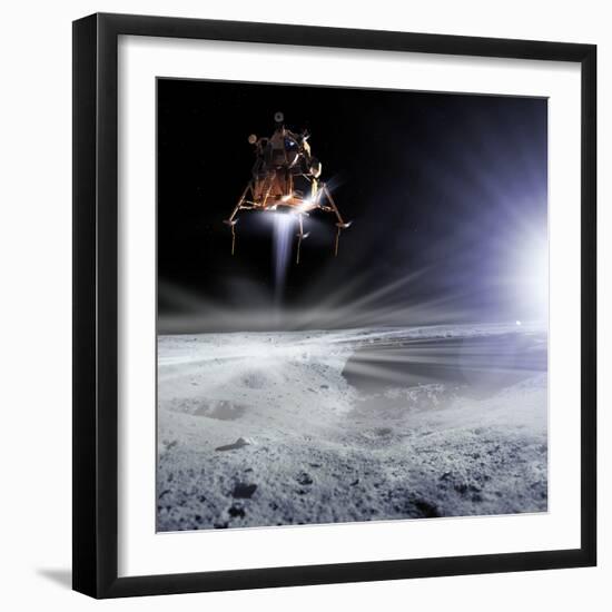 Apollo 11 Moon Landing, Computer Artwork-Detlev Van Ravenswaay-Framed Premium Photographic Print