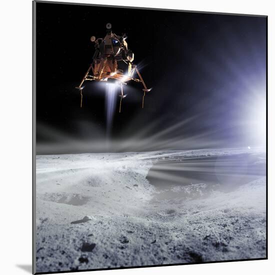 Apollo 11 Moon Landing, Computer Artwork-Detlev Van Ravenswaay-Mounted Premium Photographic Print